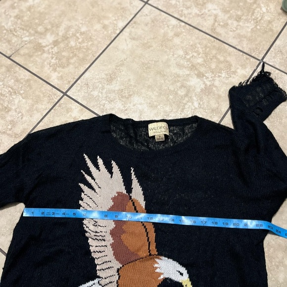 Wildfox Couture White Label Eagle Lennon Sweater Black - Picture 4 of 7